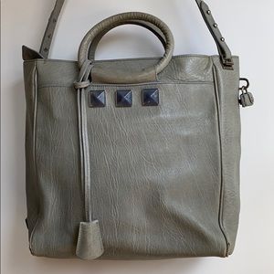 Marc Jacobs Gray Leather Shoulder Tote Handbag